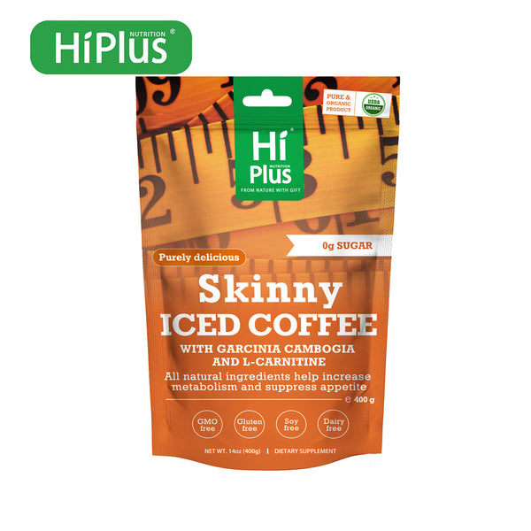 HiPlus® Organic Instant Coffee Drink | With Garcinia Cambogia | Supports Gut Digestion Health & Boosts Immunity | 100% Natural, No Additives, Sugar-Free | Ready-to-Mix 40 Servings