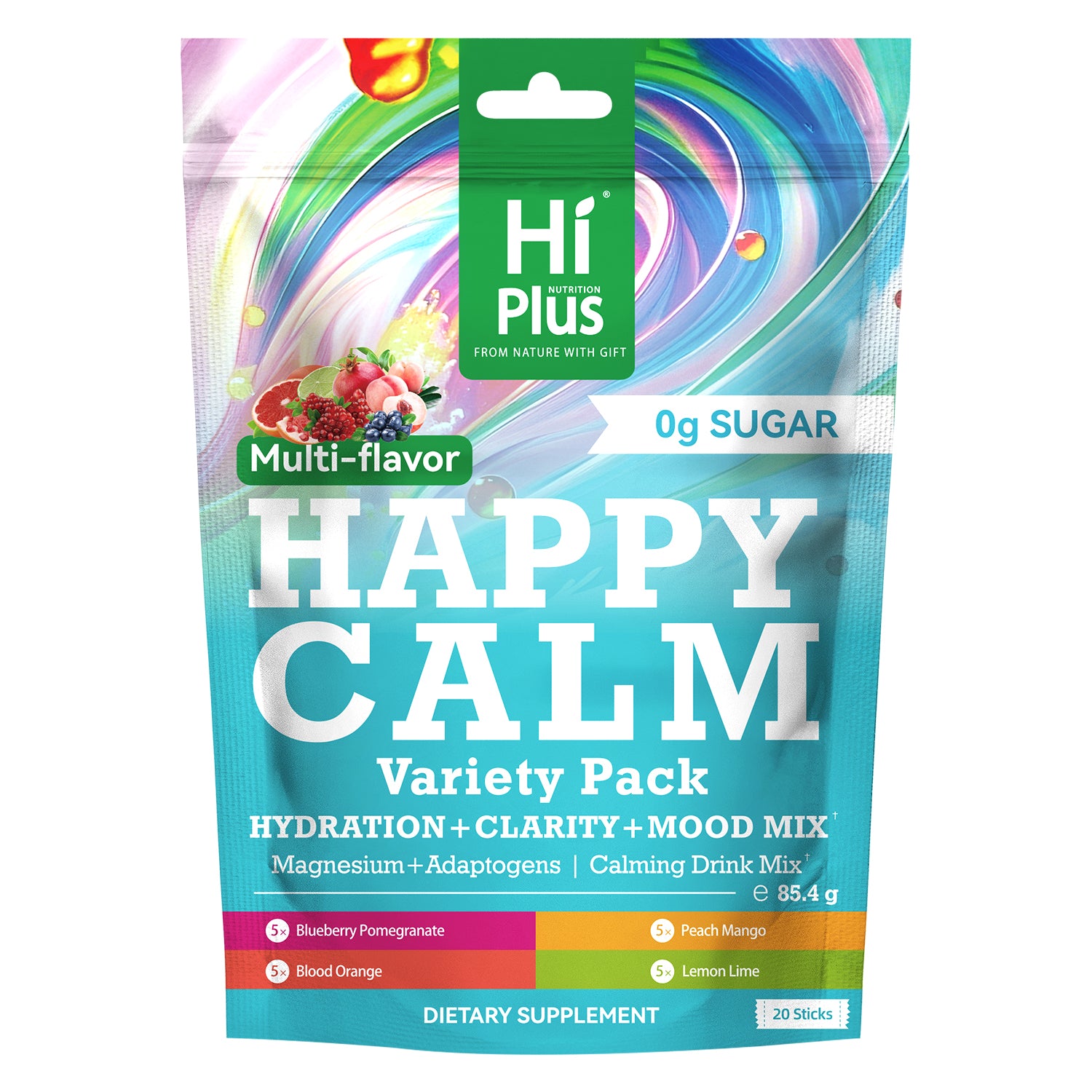 HiPlus® Happy Calm-Calming Drink Mix with Vitamin D3, Magnesium, Mood ...