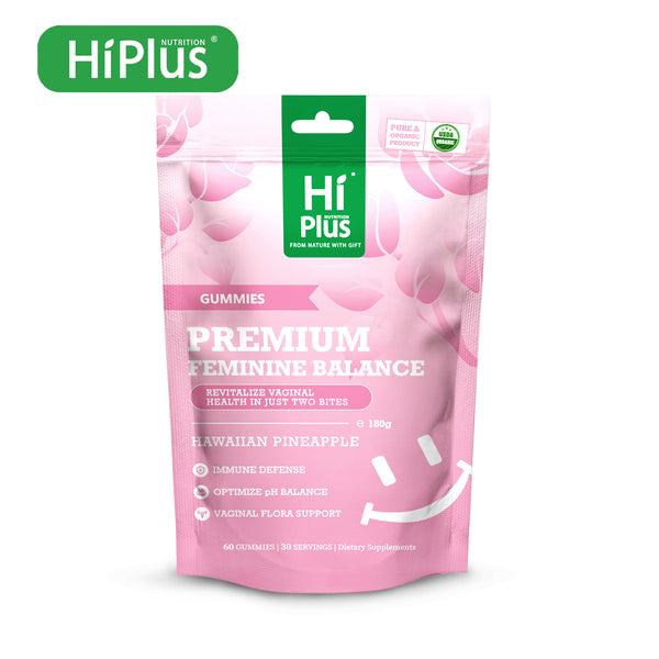 HiPlus® Premium Feminine Balance Gummies Hawaiian Pineapple - lmmune Support, Vegan, Gluten - Free,Boost Women's Health