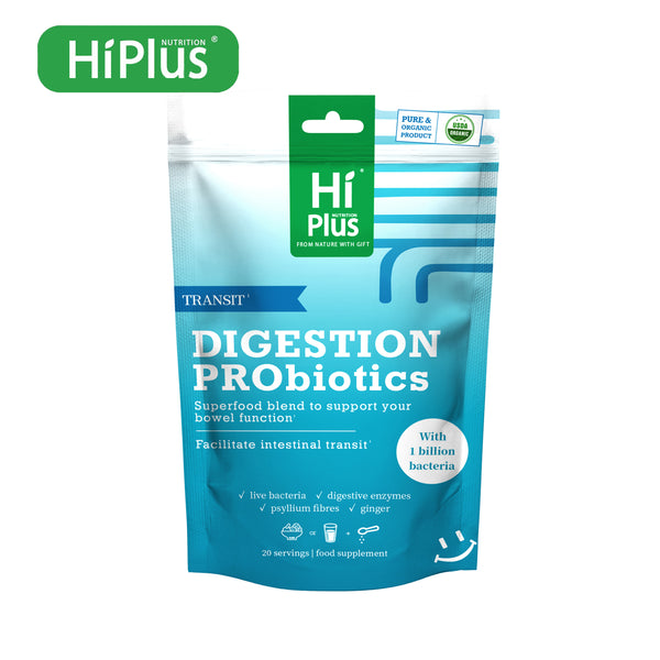 HiPlus® Digestion Probiotics with 9 Strains, 10 Plant Digestive Enzymes & Fiber - Weight&lmmune Support, Gut Health Boost,Non-GMO, Vegan, Bloating Relief
